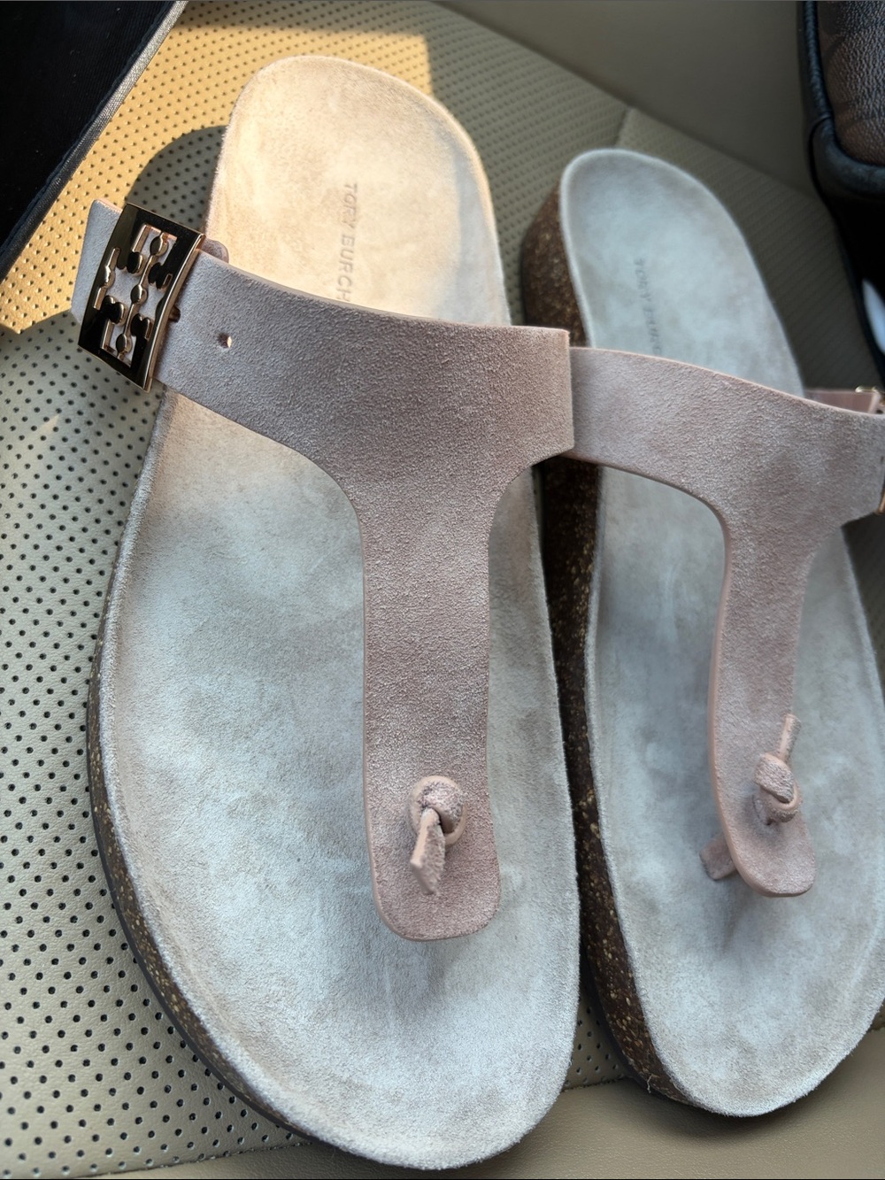 Tory Burch Blush Pink Cork Footbed Thong Sandals size 10